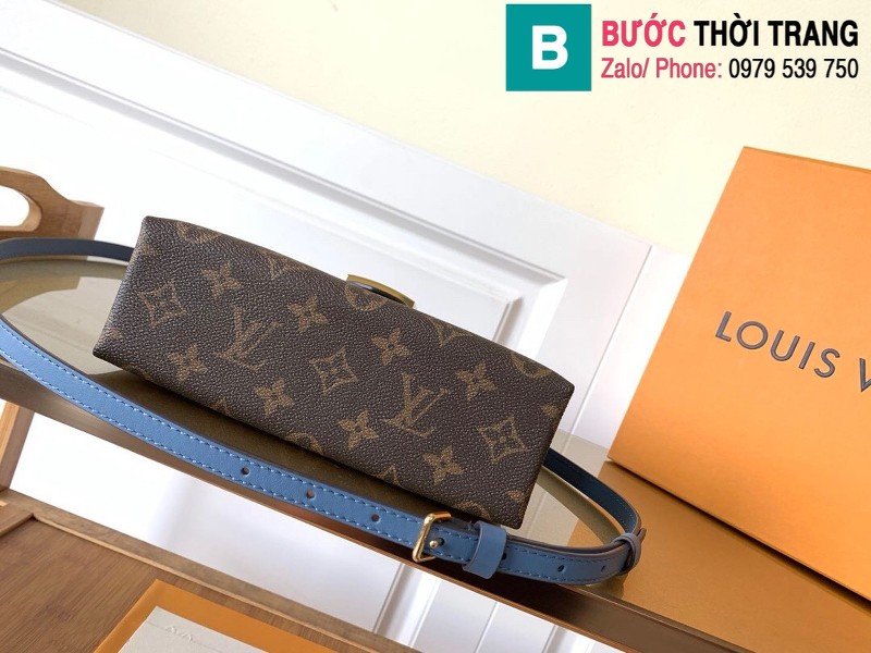 Túi xách Louis Vuitton Locky BB siêu cấp da bò màu xanh đậm size 20 cm - M44321