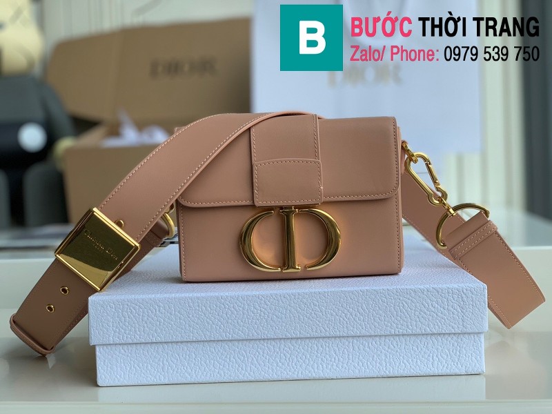Túi xách Dior Mini Box 30 Montaige siêu cấp da bê màu nude size 17.5cm