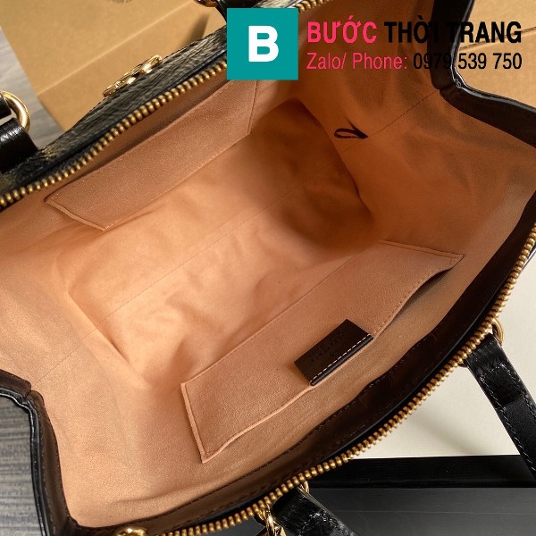 Túi xách Gucci Ophidia small GG tote bag siêu cấp da lộn màu bò size 25 cm - 547551