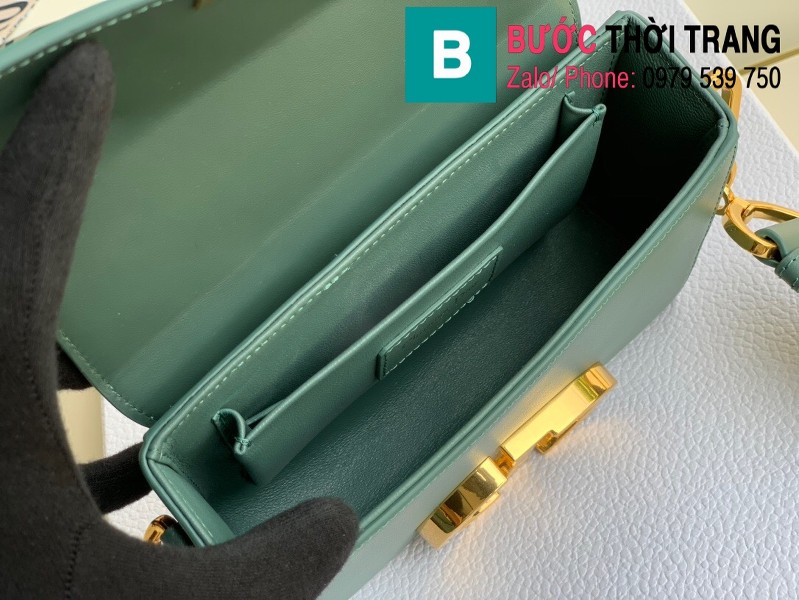 Túi xách Dior Mini Box 30 Montaige siêu cấp da bê màu xanh size 17.5cm