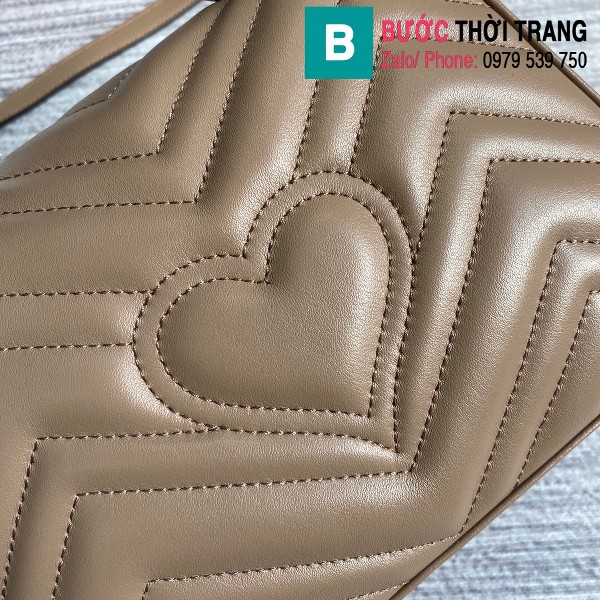  Túi xách Gucci Marmont mini top handle bag siêu cấp màu galet size 21 cm - 547260 