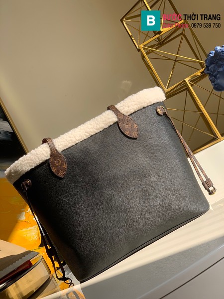 Túi xách Louis Vuitton Neverfull MM siêu cấp màu đen size 32 cm - M56960