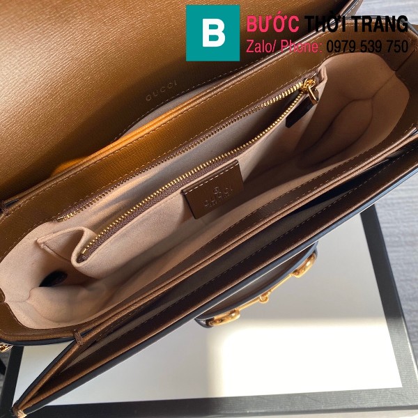 Túi xách Gucci Horsebit 1955 shoulder bag siêu cấp nâu size 25 cm - 602204 