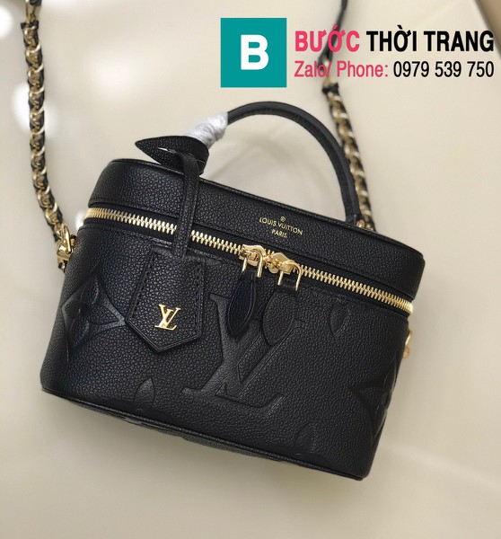 Túi xách Louis Vuitton Vanity Bag PM siêu cấp da bò màu đen size 19cm - M45608
