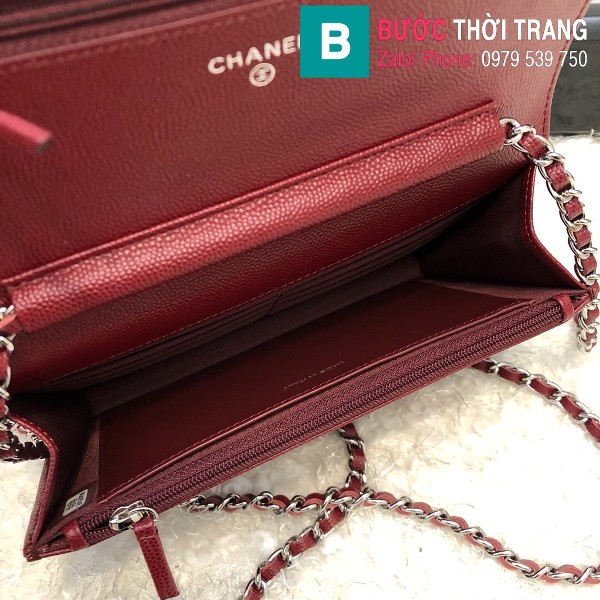 Túi xách Chanel Woc Falp Bag siêu cấp da cừu mà đỏ đô size 19 cm - 33814