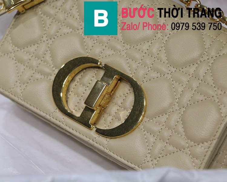 Túi xách Dior Caro siêu cấp da bò mềm màu trắng ngà size 20cm - M8016 