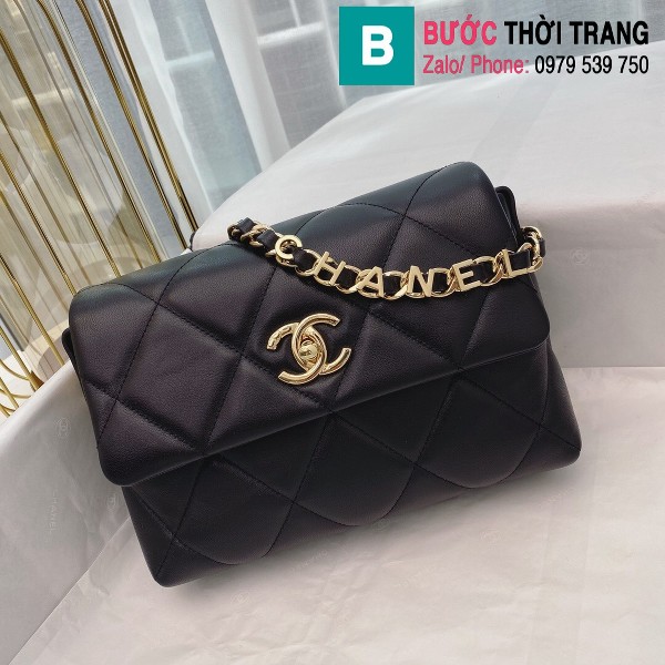 Túi xách Chanel Small Flap bag siêu cấp da cừu màu đen size 23 cm - AS2299