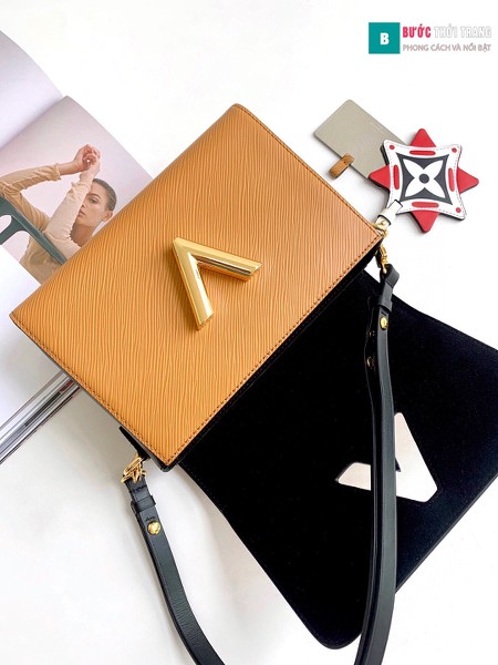 Túi xách Louis Vuitton Crafty Twist MM siêu cấp màu cam đất size 23 cm - M56780
