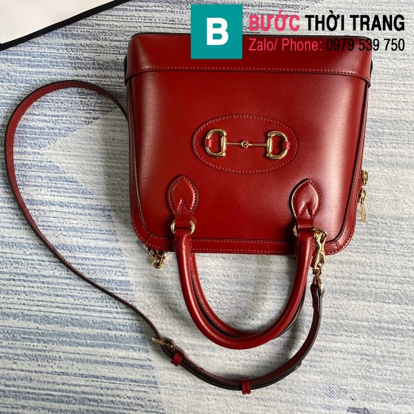 Túi xách Gucci hosebit 1955 small top handle bag siêu cấp màu đỏ size 25cm - 621220