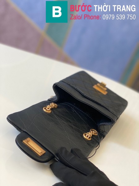 Túi xách Chanel Calfskinn2.55 Reissue Phone Bag siêu cấp da bê màu đen size 17cm - AS1326
