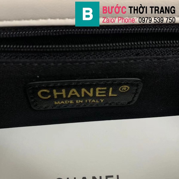 Túi đeo chéo Chanel siêu cấp mẫu mới da bê màu trắng size 22cm - AS2496