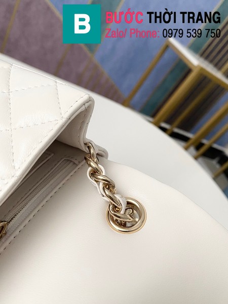 Túi xách Chanel Folding Bag siêu cấp da cừu màu trắng size 20cm - AS2326