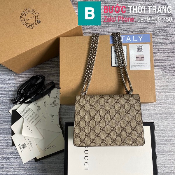 Túi xách Gucci Dionysus siêu cấp small da gốc khóa đầu rồng viền đen size 20 cm - 421970