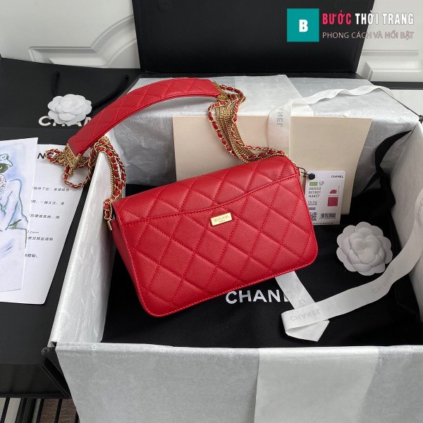 Túi xách Chanel Woke Classic Fap siêu cấp màu đỏ da cừu size 21 cm - AS2052