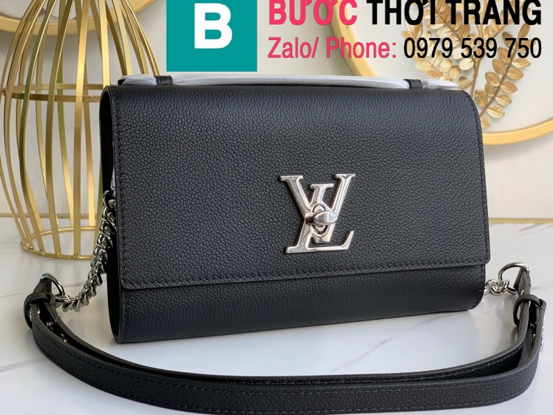 Túi xách Louis Vuitton Mylockme Clutch siêu cấp da bê màu đen size 23.5 cm - M56088