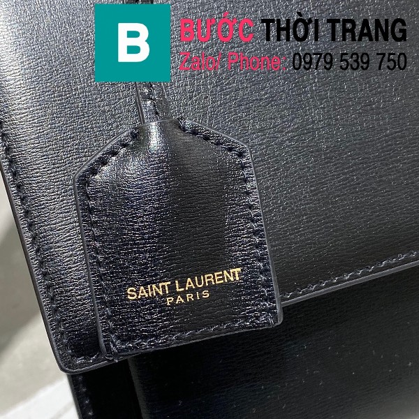 Túi xách YSL Saint Laurernt Sunset siêu cấp da bê màu đen size 25cm - 634723