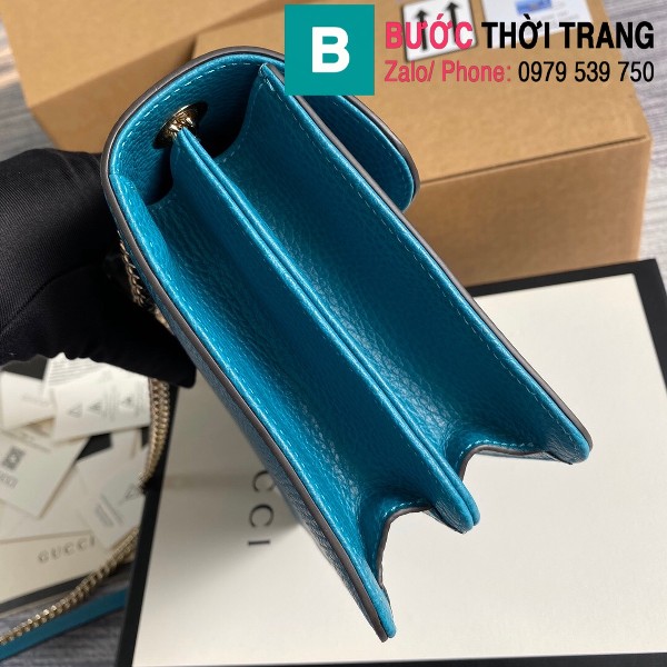 Túi đeo vai Gucci Interlocking G Chain siêu cấp màu xanh đậm size 20 cm - 510304