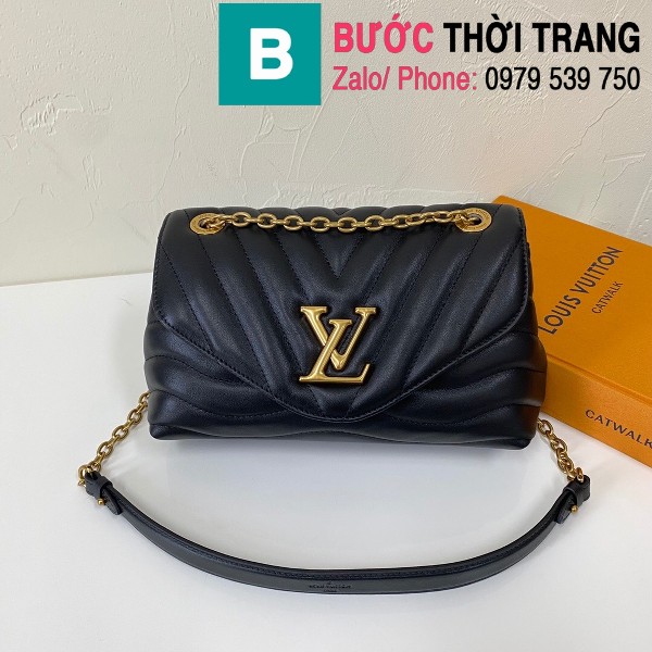 Túi xách Louis Vuitton New Wave Chain Bag siêu cấp da bò màu đen size 24cm - M58552 