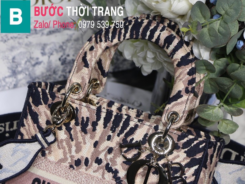 Túi xách Dior Lady vải siêu cấp màu 3 size 24cm