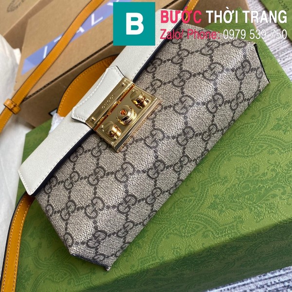 Túi xách Gucci Padlock mini Bag siêu cấp casvan da trắng size 18cm - 652683