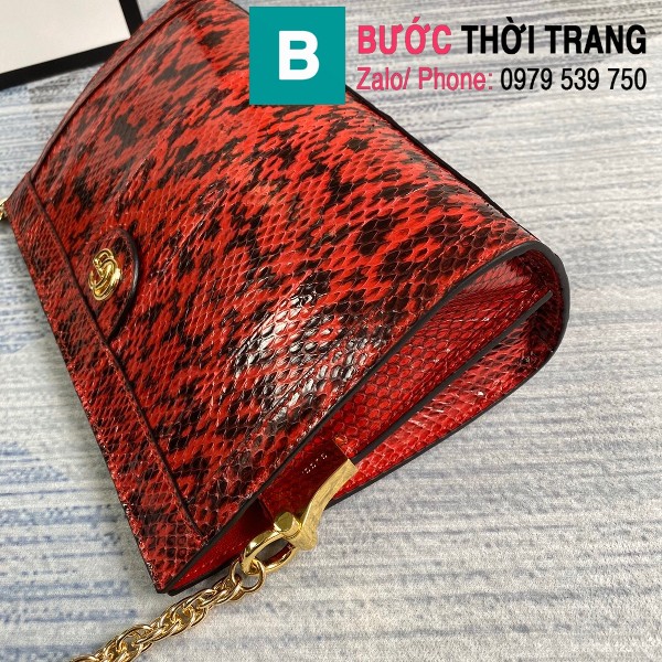 Túi xách Gucci Ophidia Small Shoulder siêu cấp da trăn màu đỏ đen size 26cm - 503877