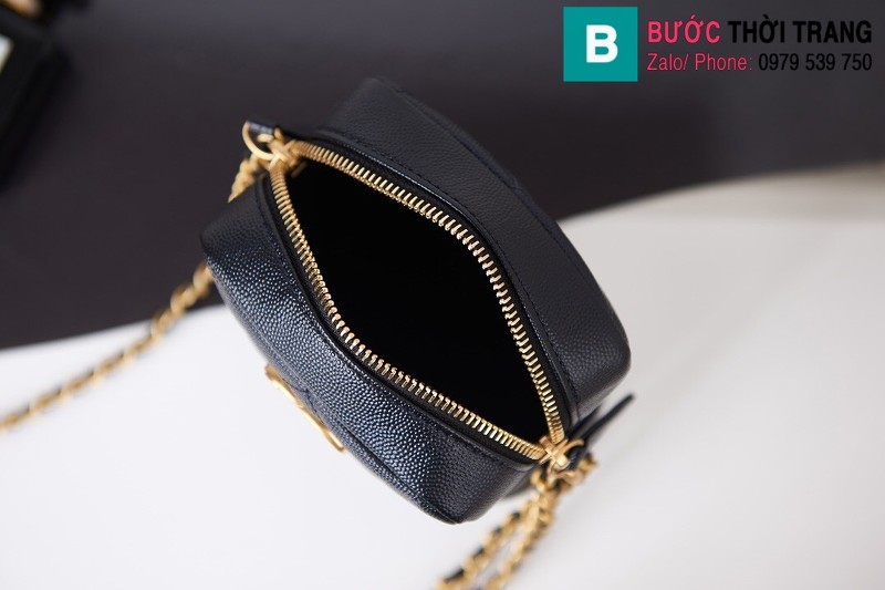 Túi xách Chanel Mini Camara Case siêu cấp da bê màu đen size 12cm - AS2857