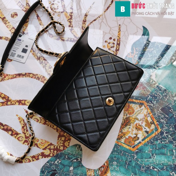 Túi xách Chanel Pearl chanin bag siêu cấp  màu đen size 21 cm - S0585