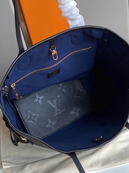Túi xách LV Loius Vuitton Neverfull MM Tote Bag siêu cấp da monogram màu đen size 32cm - M45686