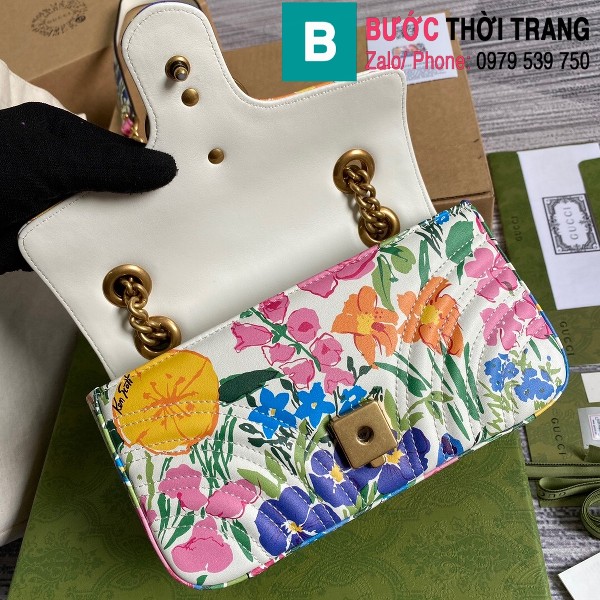 Túi xách Gucci Marmont matelasse leather bag siêu cấp da bê màu trắng size 22cm - 446744