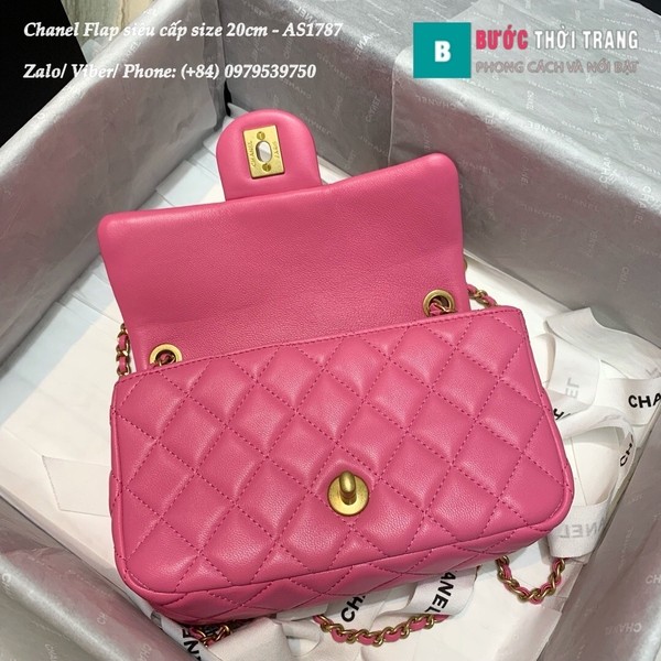 Túi xách Chanel Flap Bag siêu cấp da cừu màu hồng size 20cm - AS1787