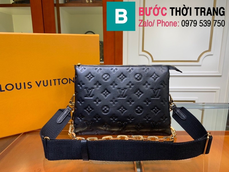 Túi xách LV Louis Vuitton Coussin siêu cấp da bê màu đen size 26cm - M57790
