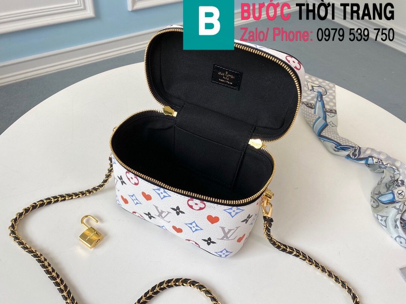 Túi Louis Vuitton Game On Vanity PM Bag siêu cấp màu trắng  size 19 cm - M57482