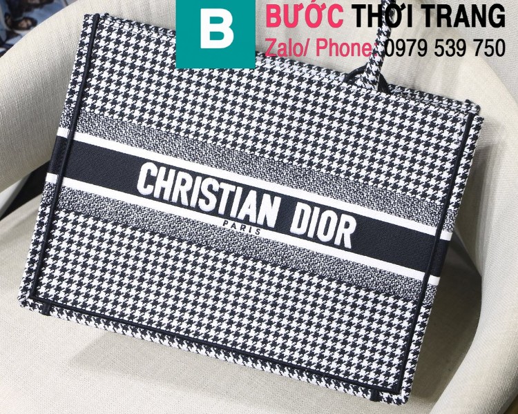Túi xách Dior Book Tote siêu cấp chất liệu vải casvan màu 3 size 36.5cm - M1286