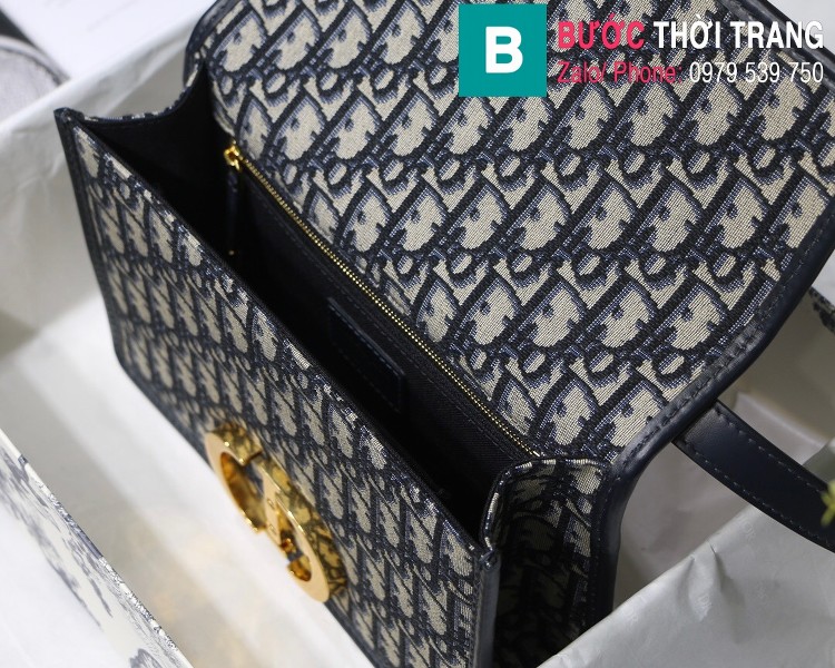 Túi xách Dior  30 Montaigne siêu cấp vải casvan màu xanh đen size 24cm 