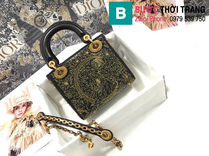 Túi xách Dior Lady siêu cấp da bê màu 3 size 17cm - M0598 