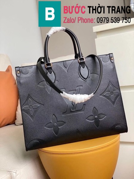 Túi LV Louis Vuitton Onthego Tote siêu cấp da bò màu đen size 35cm - M45595