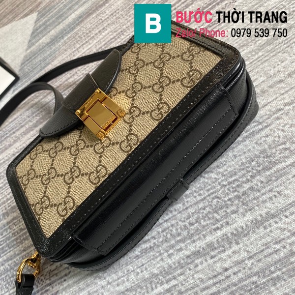 Túi xách Gucci GG mini bag with clasp closure siêu cấp viền đen size 18 cm - 614368