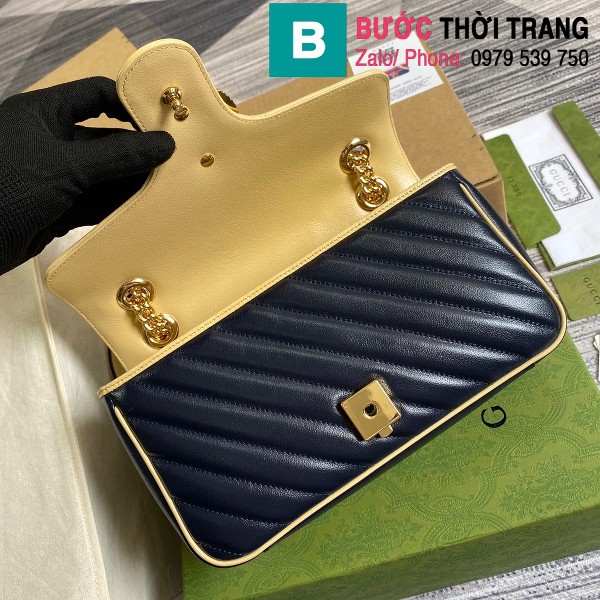 Túi xách Gucci Marmont matelasse Shoulder Bag siêu cấp màu đỏ đen size 26cm - 443497