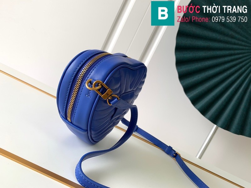 Túi xách Louis Vuitton New wave heart bag siêu cấp da bò màu xanh size 18cm - M52796
