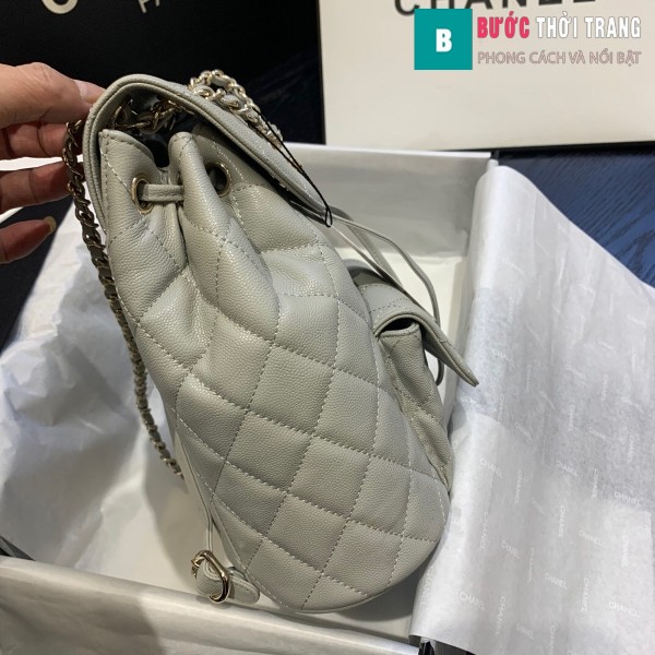 Túi xách Chanel duma backpack màu xám size 21.5 cm - AS 1371