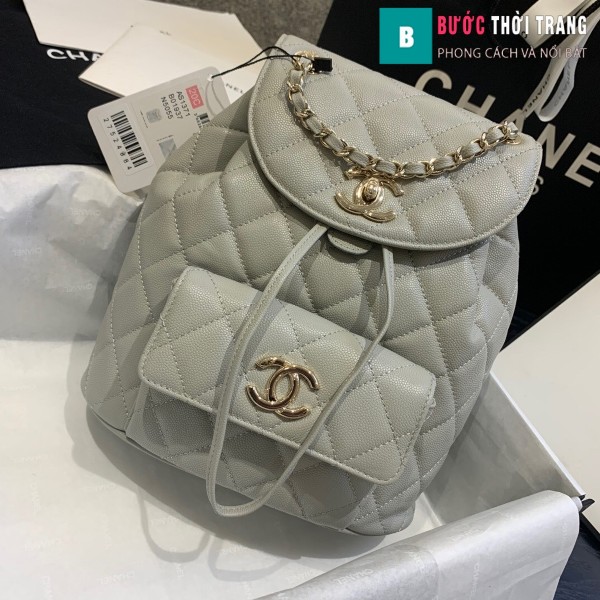 Túi xách Chanel duma backpack màu xám size 21.5 cm - AS 1371