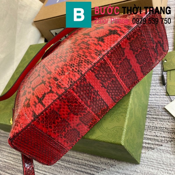 Túi xách Gucci Ophidia Small Shoulder siêu cấp da trăn màu đỏ đen size 26cm - 499621