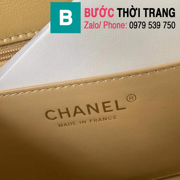 Túi đeo chéo Chanel siêu cấp mẫu mới da cừu màu nude size 23cm - AS1488 