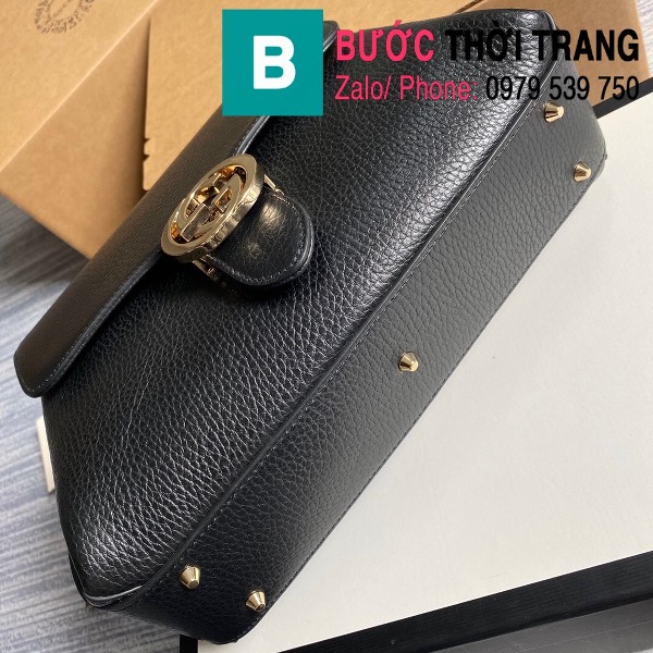 Túi xách Gucci Interlocking Leather Chain Crossbody Bag siêu cấp màu đen size 25cm - 510302