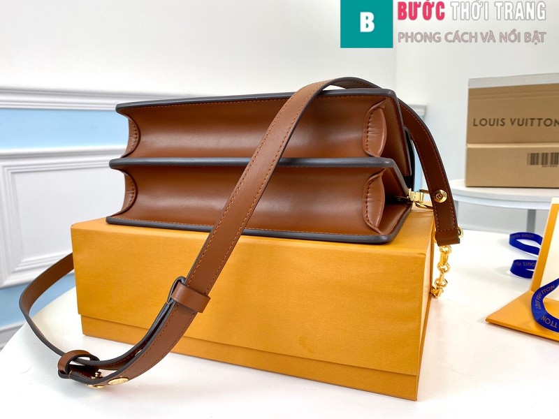 Túi xách LV Louis Vuitton Dauphine MM siêu cấp màu nâu size 25cm - M44391