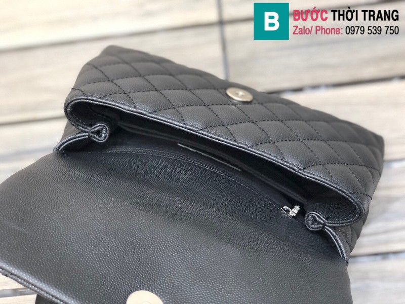 Túi xách Chanel Cocohandle Flap bag siêu cấp da bê màu đen size 23cm - 92990