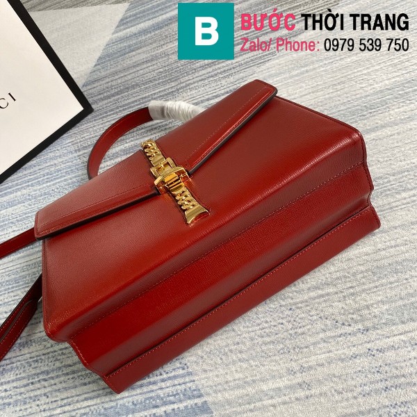Túi Gucci Sylvie 1969 small stop handle bag siêu cấp màu đỏ size 26 cm - 602781 