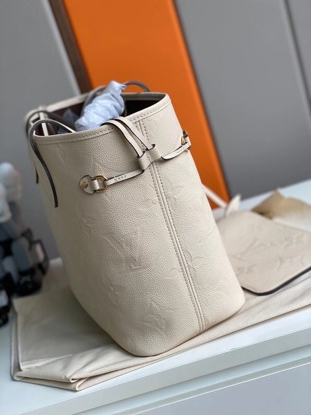 Túi xách LV Loius Vuitton Neverfull MM Tote Bag siêu cấp da monogram màu trắng size 32cm - M45686