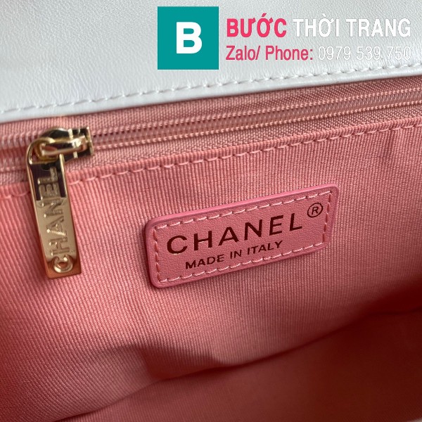 Túi xách Chanel Flap Bag siêu cấp da cừu màu trắng size 22cm - AS2383