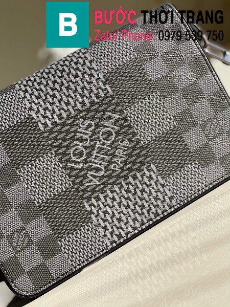 Túi LV Louis Vuitton Studio Messenger siêu cấp da bò màu xám đậm size 23.5cm - N20206